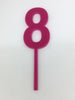 Individual Number Acrylic Cake Toppers - 8