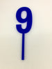 Individual Number Acrylic Cake Toppers - 9