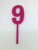 Individual Number Acrylic Cake Toppers - 9
