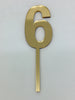 Individual Number Acrylic Cake Toppers - 6