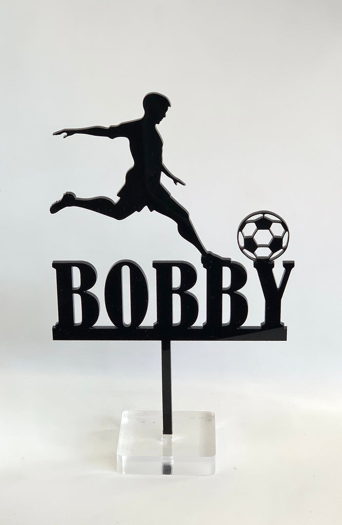 Personalised Football Player Acrylic Cake Topper