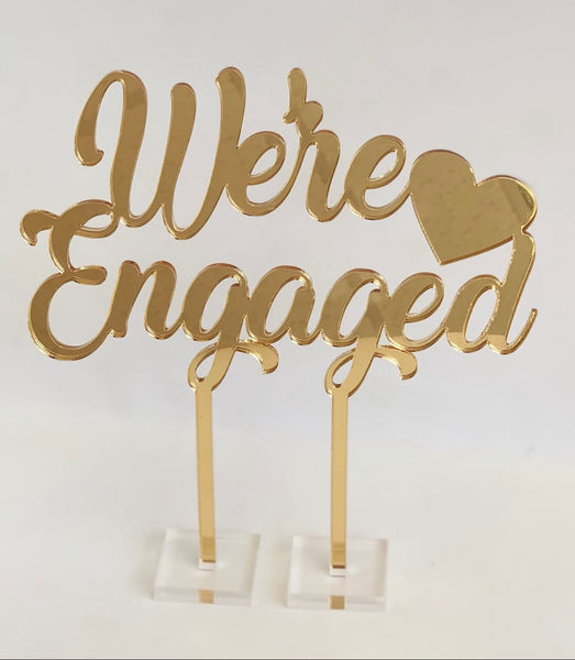 "We're Engaged" Cake Topper