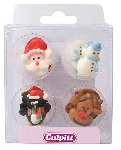 Santa & Christmas Friends Sugar Pipings 12 piece