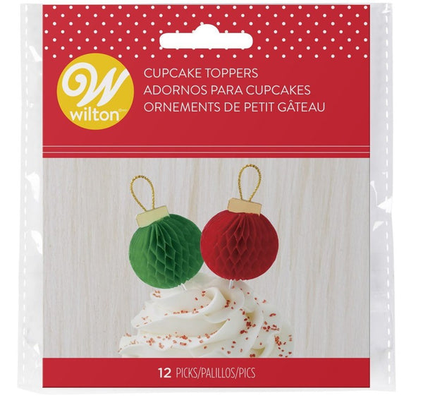 Wilton Honeycomb Christmas Bauble Cake Toppers