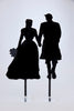 Silhouette Bride and Scottish Groom in Kilt Acrylic Cake Topper