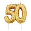 Gold Glitter Number Candles - 50