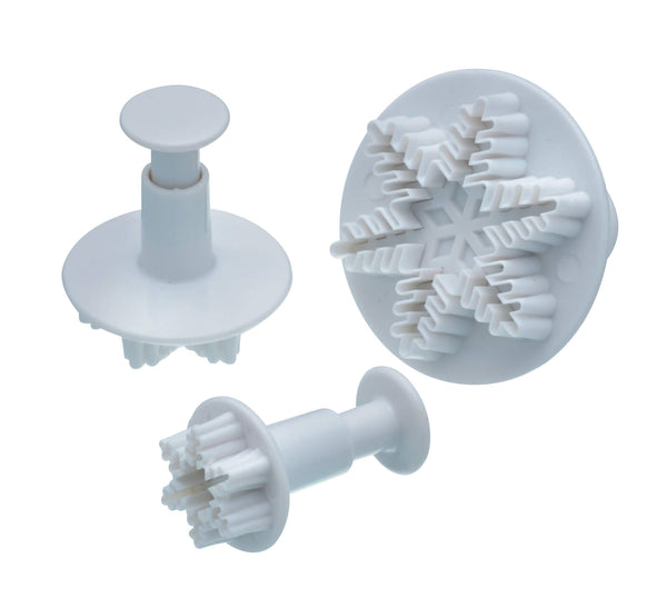 Set of 3 Snowflake Fondant Plunger Cutters
