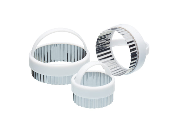 KitchenCraft Set of Three Fluted Pastry Cutters with Handles