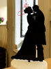 Silhouette Kissing Bride and Scottish Groom in Kilt Acrylic Cake Topper
