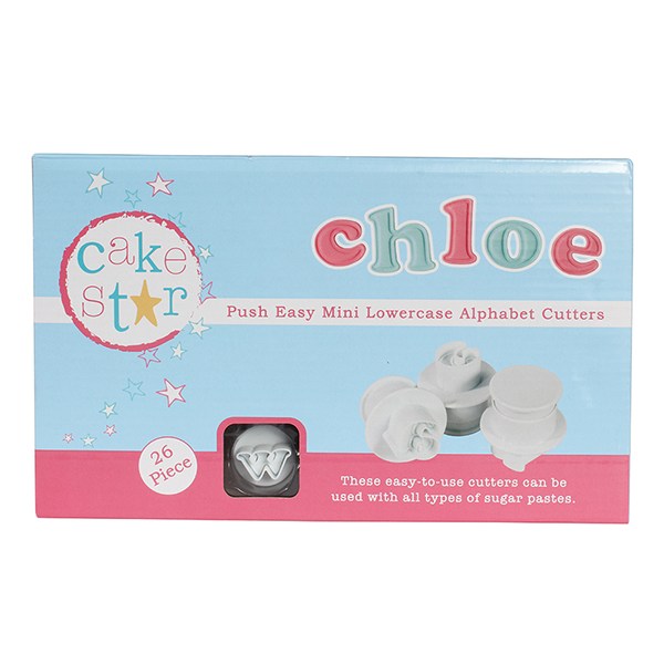 Cake Star Push Easy Mini Cutters - Lower Case Alphabet Set 26 Piece