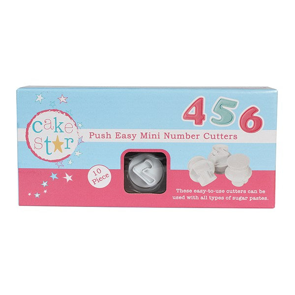 Cake Star Push Easy Mini Cutters - Number Set 10 Piece