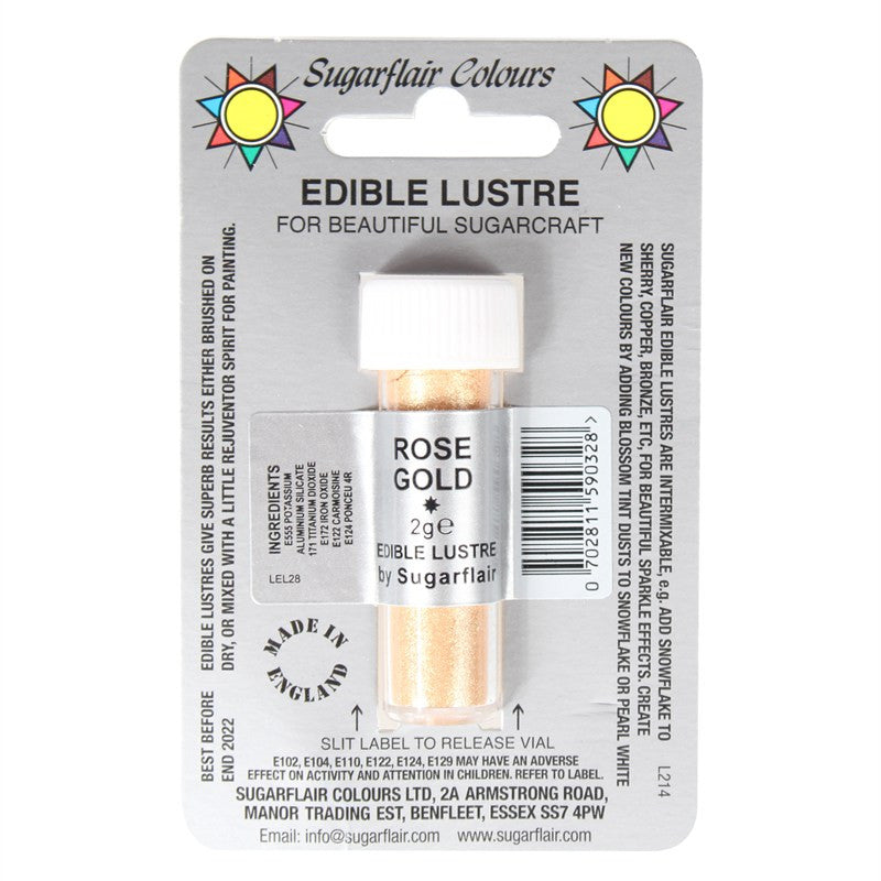 Sugarflair Edible Lustre Colour - Rose Gold