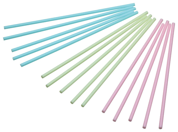 Pack of 60 Plastic Coloured Cake Pop Sticks - 15cm