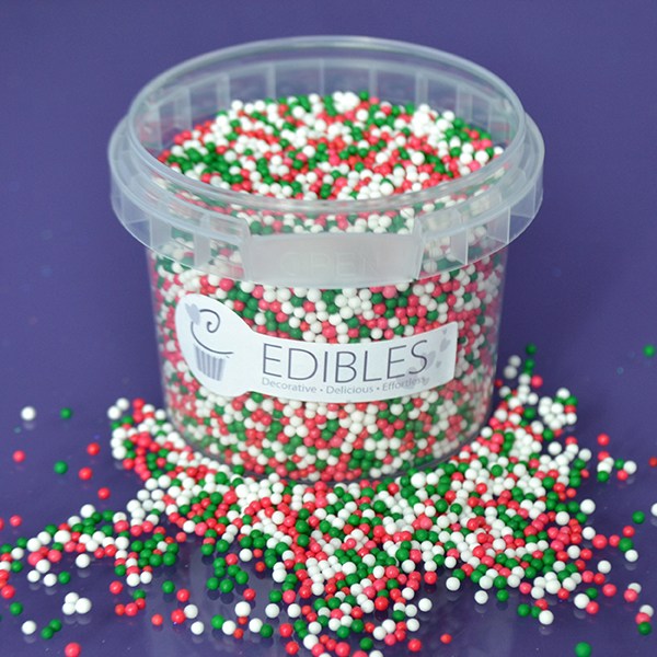 Purple Cupcakes Nonpareils - Christmas Mix