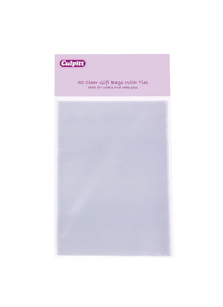 Small Clear Gift Bags With Ties - 50 piece