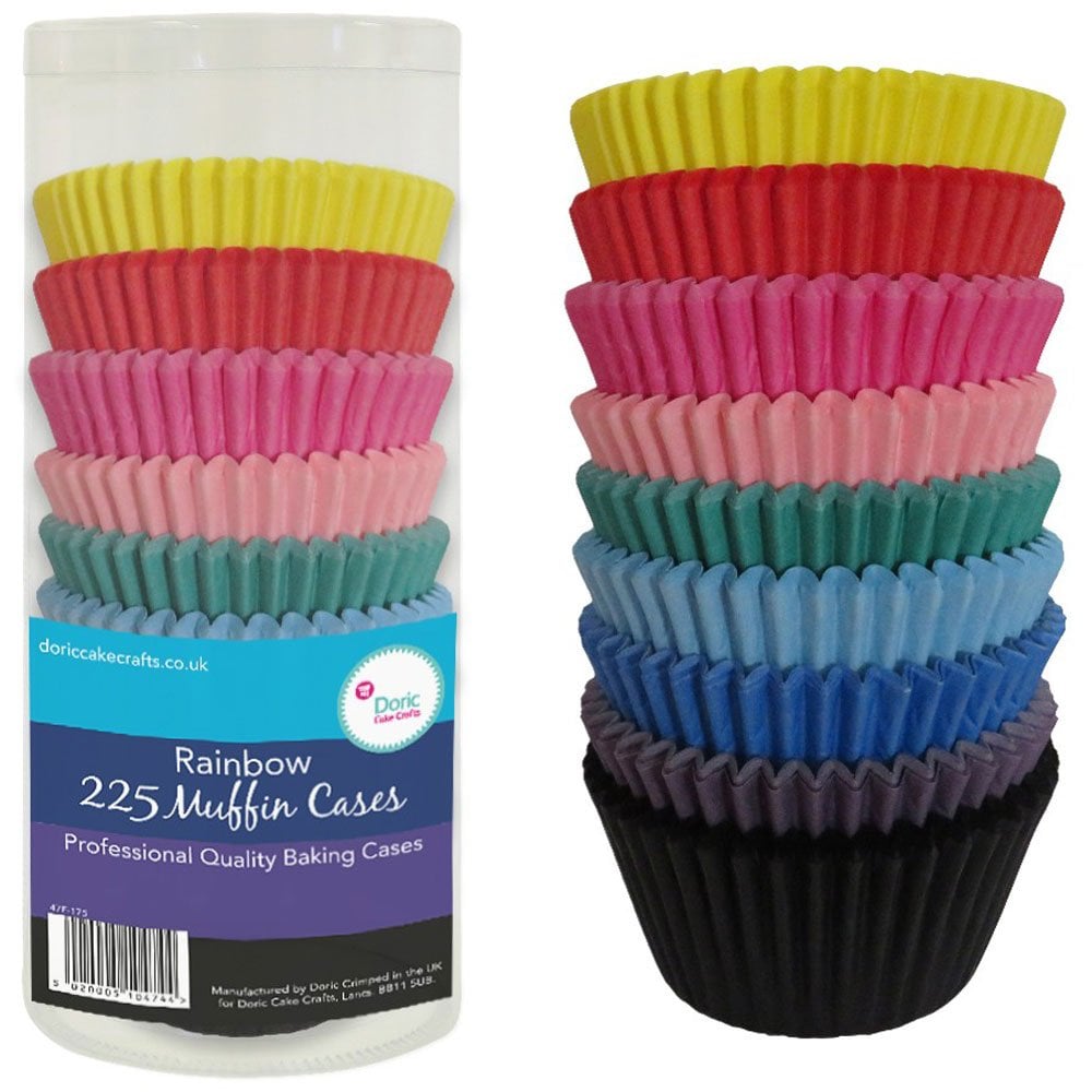 Doric -  225 Rainbow Muffin Cases