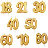 Gold Glitter Number Candles
