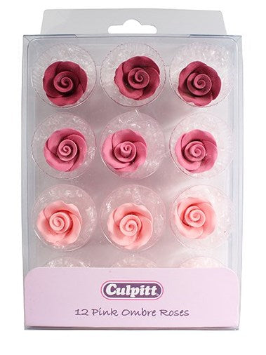 Pink Ombre Sugar Roses- 12 pieces