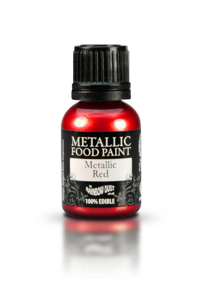 Rainbow Dust Metallic Food Paint - Metallic Red 25ml