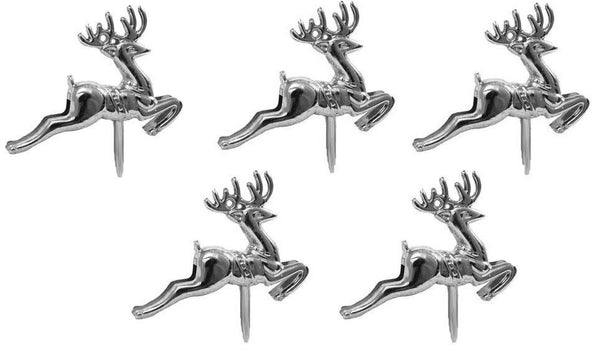 Pack of 6 Silver Prancing Reindeer