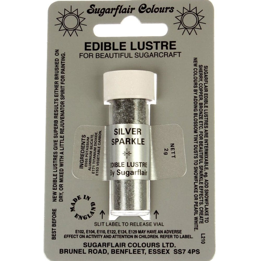 Sugarflair Edible Lustre Colour - Silver Sparkle