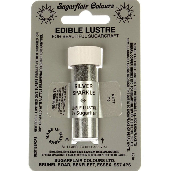 Sugarflair Edible Lustre Colour - Silver Sparkle